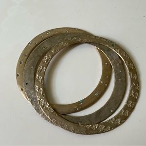 Gold metal bracelets, set of 3